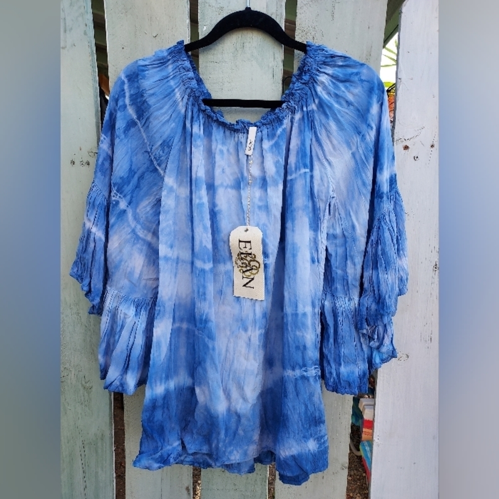 ELAN Dipped Dyed Blouse